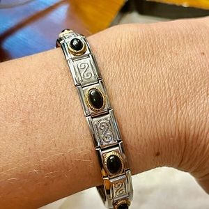 Vintage bracelet silver and black